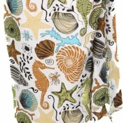 Hete verkoop ⌛ Om Namaste Sarong Pareo Saunadoek Wikkeljurk - 507 - Strand & Schelpen - Groen &bruin 💯