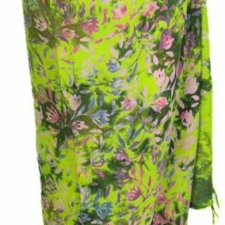 Hete verkoop ❤️ Om Namaste Sarong Pareo Saunadoek Wikkeljurk – 147 – Batik - Groen Met Bloemen 🎁