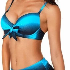 Promo 🌟 Merkloos 👙 Bikini 2-Delig Push-up - Blauw Zwart - Maat XXL/2XL 🛒 -Goedkope badmode winkel 365x840 1