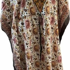 Flash-uitverkoop 🤩 Merkloos Kaftan Met Aantrekkoord Onesize 36-50 Roze/bruin 💯