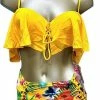Uitgang 🎁 Merkloos Dames Ruffle-Ruches 👙 Bikini Set -push Up | Blomen-print - High Waist / Hoge Taille Broekje_GEEL_38 ✨ -Goedkope badmode winkel 420x840 2