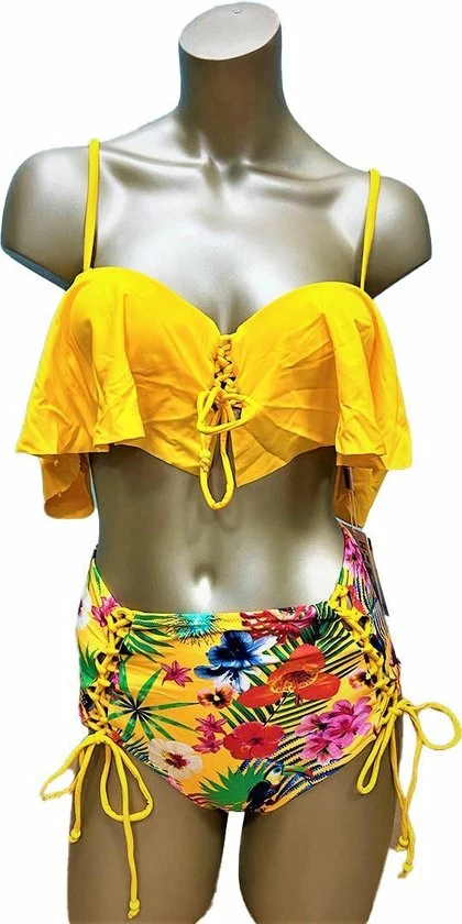 Uitgang π Merkloos Dames Ruffle-Ruches π Bikini Set -push Up | Blomen-print - High Waist / Hoge Taille Broekje_GEEL_38 β¨ 3 Uitgang π Merkloos Dames Ruffle-Ruches π Bikini Set -push Up | Blomen-print - High Waist / Hoge Taille Broekje_GEEL_38 β¨