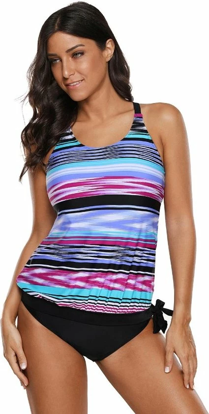 Coupon β¨ Merkloos Tankini Dames 2-Delig - Gestreepte Print - Maat S π 3 Coupon β¨ Merkloos Tankini Dames 2-Delig - Gestreepte Print - Maat S π