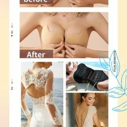 Uitgang 🛒 Merkloos Sara Shop / Plak BH /Onzichtbare Push Up Bh Zelfklevende / Beha Backless Strapless / Gel Sticky Solid -Cup-A /Skin-Topkwaliteit 🧨 -Goedkope badmode winkel 472x840