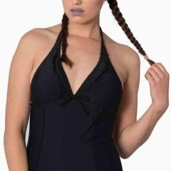 Goedkoopste ✨ Banned Badpak -L- BELL TOWER BAT Zwart 🌟 -Goedkope badmode winkel 487x840 3