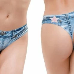 Groothandel 👍 M Memème String -L- 👖 JEANS LIGHT Multicolours ✔️