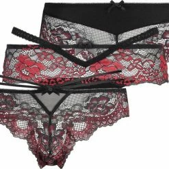 Uitgang 😀 Hunkemöller Dames Lingerie 3-Pack Loz Boxerstring - Zwart - Maat M ⭐