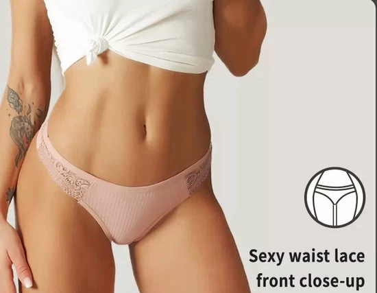 Beste Verkoop π Merkloos Katoenen Dames String Met Sexy En Delicate Kant Op De Taille - Roze & Lichtgroen - Sexy Lingerie - Hoge Kwaliteit Katoenen Slip - Dames Ondergoed - Maat L 𧨠4 Beste Verkoop π Merkloos Katoenen Dames String Met Sexy En Delicate Kant Op De Taille - Roze & Lichtgroen - Sexy Lingerie - Hoge Kwaliteit Katoenen Slip - Dames Ondergoed - Maat L 𧨠- Afbeelding 2