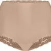 Uitgang 💯 Ten Cate Secrets Lace 👩 Women Nuturals High Waist Brief (1-pack) - Dames Slip Hoge Taille - Walnut - Maat: XL 💯 -Goedkope badmode winkel 550x439 4