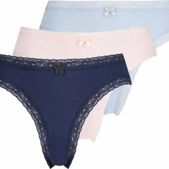 Gloednieuw 🔥 Hunkemöller Dames Lingerie 3-pack Slips - Blauw - Maat XL ⌛