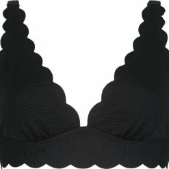 Promo π Hunkemöller Dames Badmode Triangle π Bikinitop Scallop - Zwart - Maat L π₯°