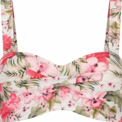 Goedkoopste 🎁 Hunkemöller Dames Badmode Voorgevormde Bandeau 👙 Bikinitop Tropical - Wit - Maat XL 👏 -Goedkope badmode winkel 550x489