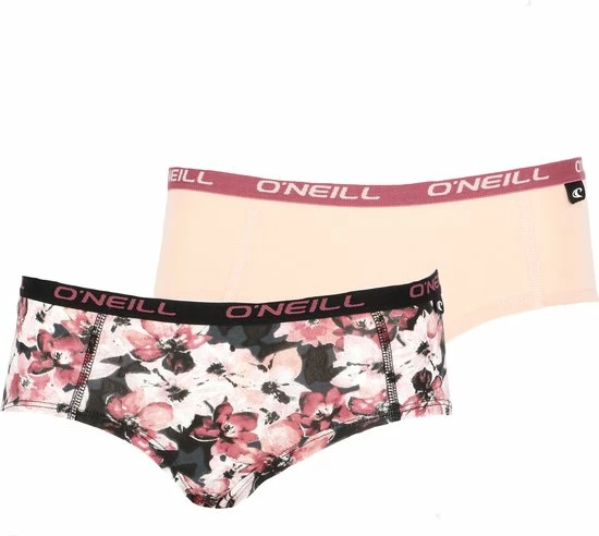 Nieuw ⌛ 4-Pack O'Neill Dames Hipster Bloemen Ondergoed 801752 - Zwart / Rood - Maat M ✨ 4 Nieuw ⌛ 4-Pack O'Neill Dames Hipster Bloemen Ondergoed 801752 - Zwart / Rood - Maat M ✨ - Afbeelding 2