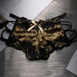 Aanbiedingen β New Age Devi Sexy Stijlvolle Lingerie - Kanten Ondergoed - Small - G-String Hoge Taille - Goud π