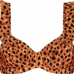 Goedkoopste 🎁 Beachlife Leopard Spots Ruffle 👙 Bikinitop Met Voorgevormde Cups En Beugel - Dames - Maat 70D 🌟 -Goedkope badmode winkel 550x515 1