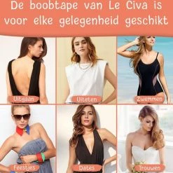 Beste Pirce 💯 Boob Tape By Le Civa - Tepelplakkers Roze - Plak BH - Borst Tape - Push Up BH - 5 Meter - Lichte Huidskleur - Naturel 🌟 -Goedkope badmode winkel 550x530 2