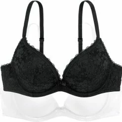 Beste Verkoop 👍 Dorina Push Up / Plunge BH - 2-Pack - Sonia - 90C - Wit ✔️