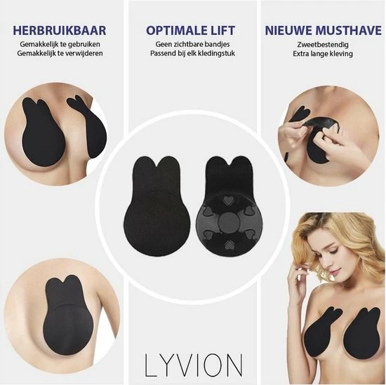 Flash-uitverkoop ✨ LYVION Strapless BH Plakbeha D/E/F - Plak BH - Zelfklevende Borstlift - Lingerie - Strapless Lift Effect - Push Up - Diameter 13 Cm - Zwart 🤩 6 Flash-uitverkoop ✨ LYVION Strapless BH Plakbeha D/E/F - Plak BH - Zelfklevende Borstlift - Lingerie - Strapless Lift Effect - Push Up - Diameter 13 Cm - Zwart 🤩 - Afbeelding 4