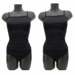 Hete verkoop 💯 Merkloos Lydia 2-pack Spaghetti Hemdje Met Kant Zwart Maat S ⌛