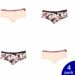 Nieuw ⌛ 4-Pack O'Neill Dames Hipster Bloemen Ondergoed 801752 - Zwart / Rood - Maat M ✨