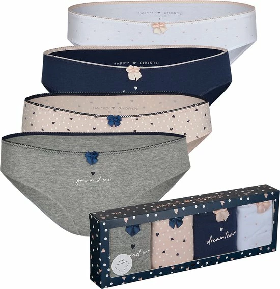 Kopen π Happy Shorts Dames Slips Hartjes Print Valentijn 4-Pack D687 - Maat 38 π₯ 3 Kopen π Happy Shorts Dames Slips Hartjes Print Valentijn 4-Pack D687 - Maat 38 π₯
