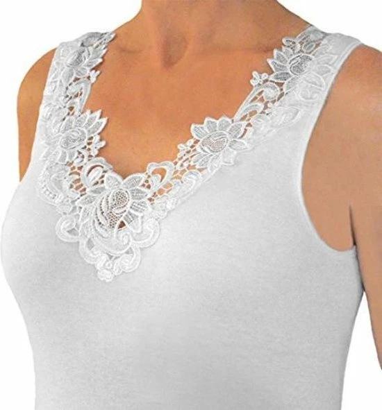 Goedkoop π Merkloos Toker Dames Hemd Kant, Breed Bandje 228/1 - 42 - Wit π 4 Goedkoop π Merkloos Toker Dames Hemd Kant, Breed Bandje 228/1 - 42 - Wit π - Afbeelding 2