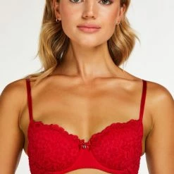 Uitgang 🥰 Hunkemöller Dames Lingerie Voorgevormde Beugel Bh Rose - Rood - Maat B75 🛒