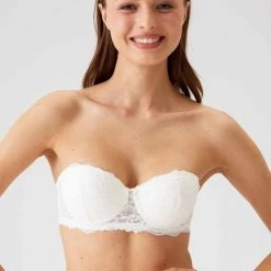 Uitgang 🌟 Viuma Milano Viuma Vrouw Ecru 620361 Kanten Beha Strapless Push Up Bh Dagelijks Comfort Hoogwaardig Kwaliteit 🔥