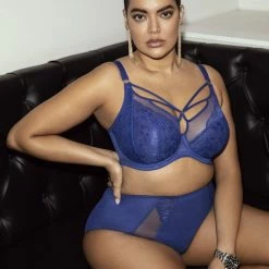 Gloednieuw 🛒 Elomi - Elomi Brianna Plunge BH - Maat 90I - Blauw - Met Beugel - Dames 🔔 -Goedkope badmode winkel 550x825 139