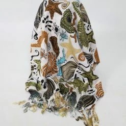 Hete verkoop ⌛ Om Namaste Sarong Pareo Saunadoek Wikkeljurk - 507 - Strand & Schelpen - Groen &bruin 💯 -Goedkope badmode winkel 550x825 8