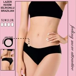 Beste Verkoop ⌛ Marly MOON'S INVISIBLE ZERO Brazilian - Antislip - Naadloos Damesslip - Onzichtbaar Ondergoed - Dames Slips - L - Zwart - 1 Stuk ❤️